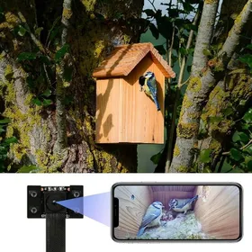 Comparer les prix de Mini Caméra Pour Nichoir Wi-Fi 4K Hd Avec Transmission En Direct Sur Téléphone Portable Vision Nocturne Batterie Camera Pour