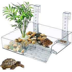 Comparer les prix de Terrasse De Repos De Tortue Trparente Plate-Forme De Repos De Reptile Aquatique Plate-Forme De Repos Suspendue pour Tortues M