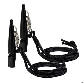 Meilleurs prix pour Lot de 2 sifflets pour animaux de compagnie avec corde de suspension - noir