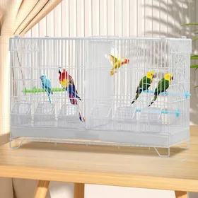 Meilleurs prix pour MIPAN. Cage À Oiseaux Volière Avec Mangeoires -  Pour Canaris Perruches Perroquets - 60x26x39.5cm - Blanc
