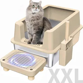 Meilleurs prix pour Bac À Litière Xxl, Bac À Litière Extra Large En Acier Inoxydable À Bords Hauts, Anti Fuite, Facile À Nettoyer, Revêtement Antiadhé