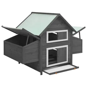 Meilleurs prix pour JILLS - Poulailler enclos cage poules dextérieur - Gris et blanc 150x96x110cm - Bois de sapin massif OCT9010164