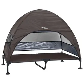 Comparer les prix de PROMOTION Anti-UV Lit pour chien surélevé - avec toit amovible Marron XL Acier 45865 - BestMeuble