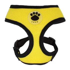 Meilleurs prix pour Harnais pour chien en maille souple gilet rembourré confortable et réglable anti-traction jaune