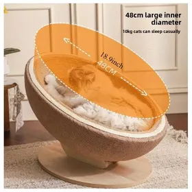 Comparer les prix de ECELEN Panier pour Chat en Sisal avec Griffoir Intégré-Fauteuil Design Courbé pour Repos et Jeu–Base Antidérapante