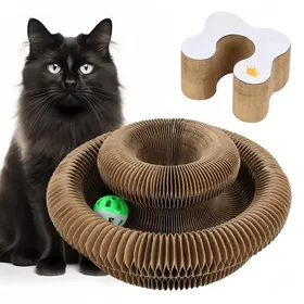 Comparer les prix de Griffoir Chat Griffoir pour Chat Carton avec Cloche Griffoirs Interactif pour Chats Jouet Interactif Pliable et Transformable