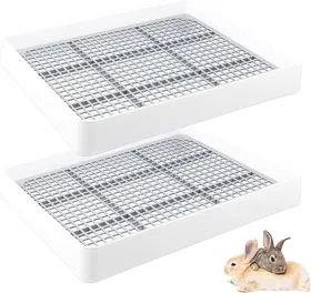 Meilleurs prix pour Lot De 2 Grands Bacs À Litière Pour Lapin, Cochon D'Inde, Avec Plateau De Toilette, Pour Rats, Hamsters, Furets, Lapins, Petits An
