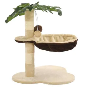Comparer les prix de Arbre à chat avec griffoir en sisal - vidaXL - 50 cm - Beige et Marron - Base 44x40 cm - Diamètre poteau 6 cm