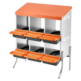 Comparer les prix de Pondoir à Poules-Duoku-6 Compartiments-Acier galvanisé et plastique-avec Pieds de Support-795x525x99 cm