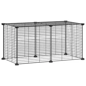 Comparer les prix de Meilleures Poulailler-Enclos-Cage animaux - de compagnie à 8 panneaux Noir 35x35 cm Acier SSD8970028