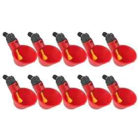 Comparer les prix de Abreuvoir Poules 10pcs Abreuvoir Poule à La Volaille Bols Distributeur De Boisson Rouge Troupeau Canard Oiseau Alimentation Eau