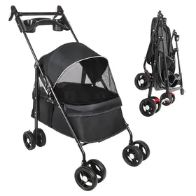 Meilleurs prix pour KEDIA Poussette Pliable Pour Animaux de Compagnie Petite Poussette Pour Chat et Chien 4 Roues Pneus Résistants à Lusure