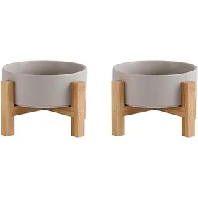 Meilleurs prix pour Lot de 2 Gamelle surélevée avec support pour chat et chien - En céramique - pour nourriture et eau