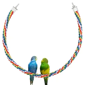 Comparer les prix de Perchoir Perroquet Corde 105cm Perruche Escalade Ficelle pour Calopsitte/Inséparables Petit Moyenne Oiseaux