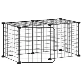 Comparer les prix de Meilleures Poulailler-Enclos-Cage animaux - de compagnie à 8 panneaux et porte Noir 35x35 cm SSD4858371