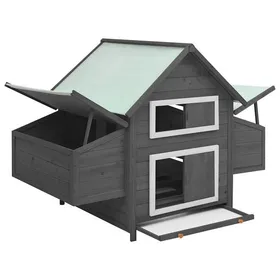 Comparer les prix de Bonne qualité - Parc enclos-Poulailler Gris et blanc 150x96x110 cm - bois de sapin massif - MAW52852236