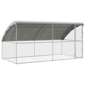 Comparer les prix de Cage à poules en acier galvanisé - vidaXL - 400x200x200 cm - Argenté - Durable - Verrouillable - Toit étanche