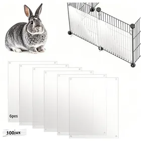 Meilleurs prix pour Lot de 6 tapis de cage transparents - 21 x 26 cm - Comprend 100 attaches de câble - Protection contre lurine pour cage de lapin -