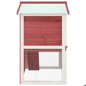 Meilleurs prix pour Clapier dextérieur en bois - WIENS - 3 portes - Rouge - 94x60x98 cm - Bois de sapin massif - Treillis métallique