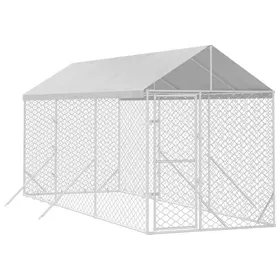 Meilleurs prix pour Chenil dextérieur - VENTE-FLASH - pour chiens - VENTE-FLASH - avec toit argenté 2x6x25 m - Pour rongeurs @18069943