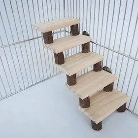 Meilleurs prix pour Échelle 5 marches pour hamster jouets à mâcher pour petits animaux(02)