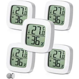 Meilleurs prix pour 5 Pièces Thermomètre Hygromètre Interieur NumériqueIndicateur du Niveau de ConfortPetit Thermomètre Hygromètre Digital à