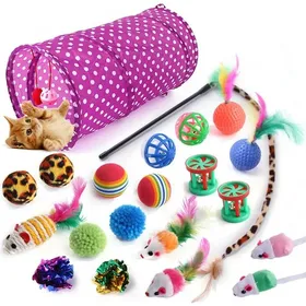 Comparer les prix de Ensemble de jouets pour chat de 21 pièces avec tunnel pour chat vert et grelot pack varié de jouets pour chat pour chaton YYV