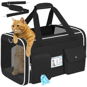 Comparer les prix de Sac Transport Chat Chien Approuvé Aviation - Caisse de Transport Pliable jusquà 9kgTissu Oxford 600D Matelas AmovibleNoir