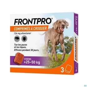 Comparer les prix de Frontpro comprimés à croquer pour chien de 25-50Kgs boite de 3
