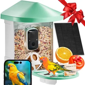 Comparer les prix de Mangeoire Oiseaux-VEVOR-avec Caméra Intelligente 2K HD AI Caméra Identifie 10000 Espèces d'Oiseaux-Vert