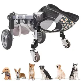 Comparer les prix de Fauteuil roulant réglable à 4 roues avant et arrière pour chiens de petite moyenne et grande taille pour blessures paralysées-XS