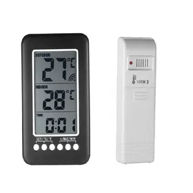 Meilleurs prix pour Thermomètre Interieur et Exterieur sans fil 2 en 1 Horloge Thermomètre LCD ℃ / ℉ Thermomètre Intérieur / Extérieur THERMOMETRE