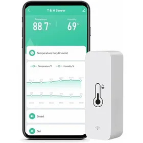 Comparer les prix de (1 pièce) Moniteur de température et dhumidité WiFi : hygromètre intelligent pour la surveillance et lalerte à distance