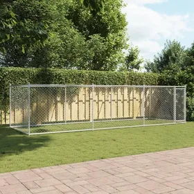 Meilleurs prix pour Meuble Déco - Niche/enclos pour chiens - CHICGris Cage pour chien avec porte gris 6x2x15 m - Acier galvanisé luf4663781