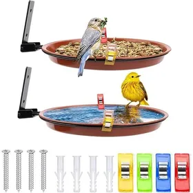 Comparer les prix de Abreuvoirs à oiseaux - AUTREMENT - Lot de 2 - Suspendre - Résistant aux intempéries - Pour balcon jardin ABREUVOIR