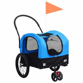 Comparer les prix de Remorque chariot transport de velo pour chiens poussette 2 en 1 bleu