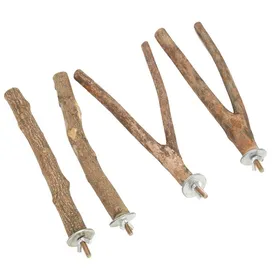 Comparer les prix de SURENHAP support de perchoir en cage Stand de perchoir doiseaux Set Natural Wooden Cage Perch Stand pour que les animalerie jouet