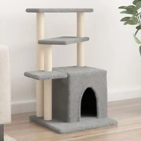 Meilleurs prix pour Arbre à chat - vidaXL - Gris clair - 835 cm - Sisal naturel - Peluche douce