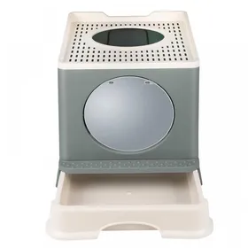 Meilleurs prix pour MIPAN Bac à Litière pour Chat,Litiere pour Chat Fermée, Bac à Litière pour Chat avec Pelle Maison de Toilette gris
