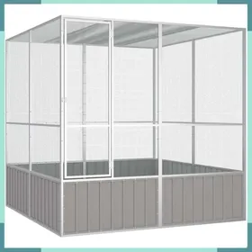 Meilleurs prix pour ASHATA Cage à oiseaux Gris 2135x2175x2115 cm Acier galvanisé -FHE171552