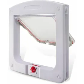 Meilleurs prix pour Chatière pour Chat Chatière Verrouillable à 4 Voies pour Chat Petit Chien Facile à Installer et à Utiliser(Blanc) Label
