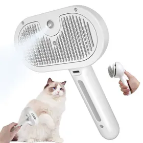 Comparer les prix de Brosse pour chat à vapeur brosse pour chien pour poils longs et courts blanc-UISAVE