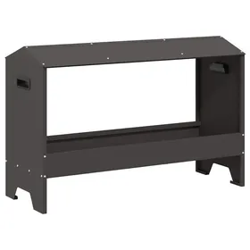 Meilleurs prix pour Gouttière dalimentation pour poules - vidaXL - 81x32x535 cm - Noir - Acier laminé à froid - Capacité 15 kg