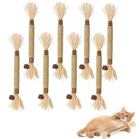 Comparer les prix de 8 pièces - Bâtonnets à mâcher pour chats - Jouets à lherbe à chat - Naturels - Convient pour lhygiène buccale/haleine