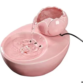 Meilleurs prix pour Fontaine deau en céramique pour animaux - OKZ® - Céramique durable - Lotus vertical - Filtre automatique - Rose