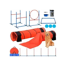 Comparer les prix de Kit Équipements dEntraînement Agilité pour Chien Ensemble 7PCS Parcours Obstacles pour Chiot avec Haies Hautes Réglables