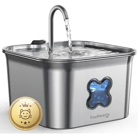 Comparer les prix de Fontaine chat inox 28 L avec câble quadruple filtration facile à nettoyer ultra-silencieuse