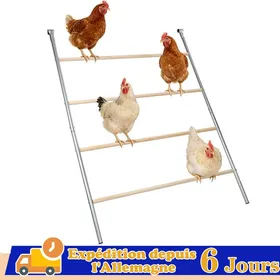 Meilleurs prix pour Grand Perchoir Pour Poulailler 142x105cm Perchoir Pour Poules 4 Niveaux Accessoires de poulailler