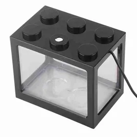 Comparer les prix de SURENHAP Mini aquarium Mini lampe LED USB décorative pour Aquarium boîte daquarium décor de Table à thé animalerie plante Noir