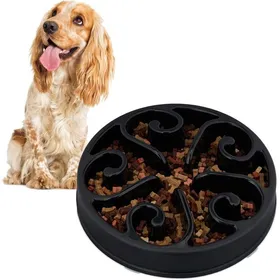 Comparer les prix de （Ø 20 cm）Noir Gamelle Anti glouton pour Chiens et Chats Hauteur 5 cm capacité jusquà 450 g gamelle antidérapante en Plastique